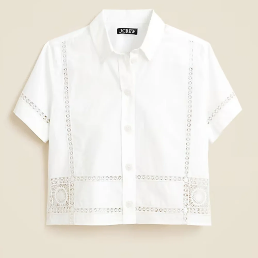 NWT J. Crew Gamine eyelet-trim shirt